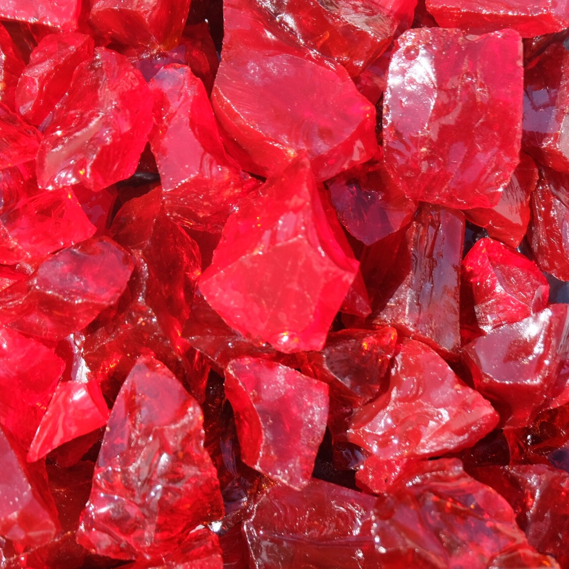 10 Spielsteine rot aus Glas 20mm Glassteine 